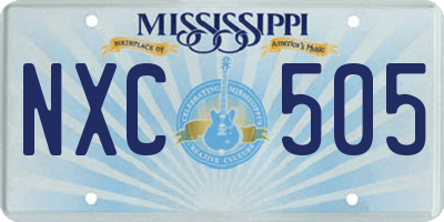 MS license plate NXC505