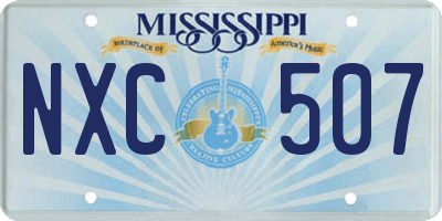 MS license plate NXC507
