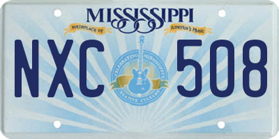 MS license plate NXC508