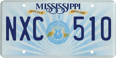 MS license plate NXC510