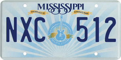 MS license plate NXC512