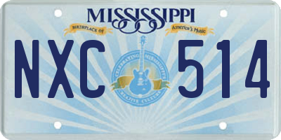 MS license plate NXC514