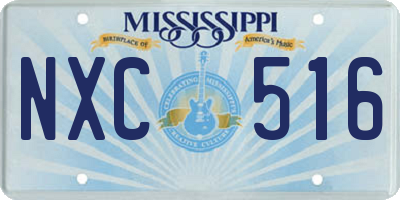 MS license plate NXC516