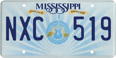 MS license plate NXC519