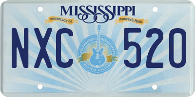 MS license plate NXC520