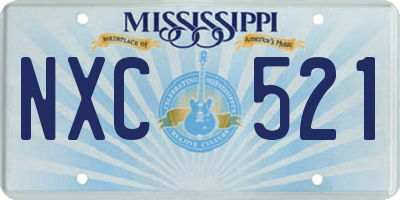 MS license plate NXC521