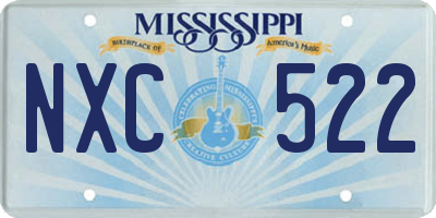 MS license plate NXC522