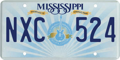 MS license plate NXC524