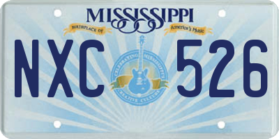 MS license plate NXC526