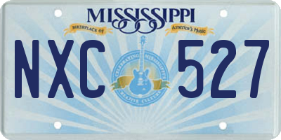 MS license plate NXC527