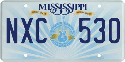 MS license plate NXC530
