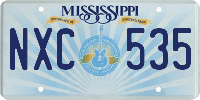 MS license plate NXC535