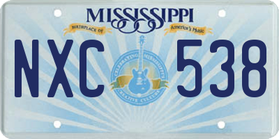 MS license plate NXC538