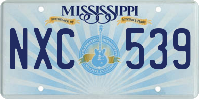 MS license plate NXC539