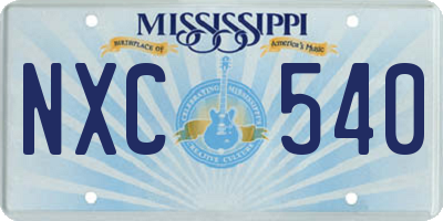 MS license plate NXC540