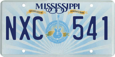 MS license plate NXC541