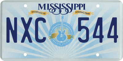 MS license plate NXC544