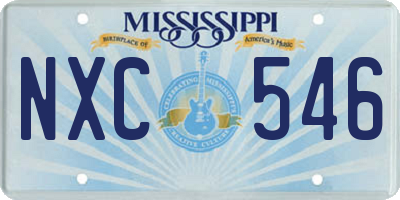 MS license plate NXC546