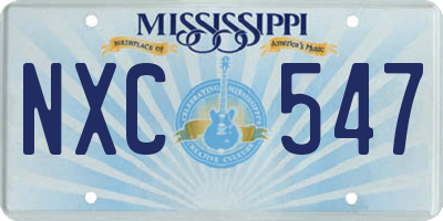 MS license plate NXC547