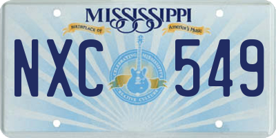 MS license plate NXC549