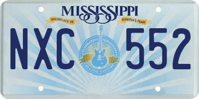 MS license plate NXC552