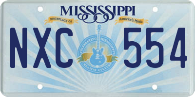 MS license plate NXC554