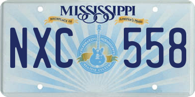 MS license plate NXC558