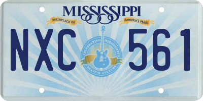 MS license plate NXC561