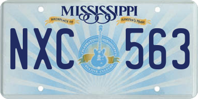 MS license plate NXC563