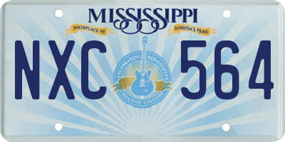 MS license plate NXC564