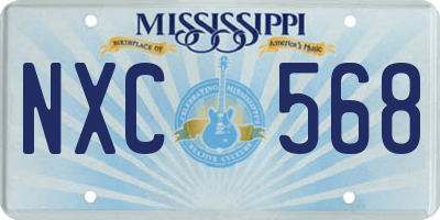 MS license plate NXC568