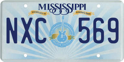 MS license plate NXC569