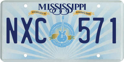 MS license plate NXC571