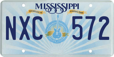 MS license plate NXC572