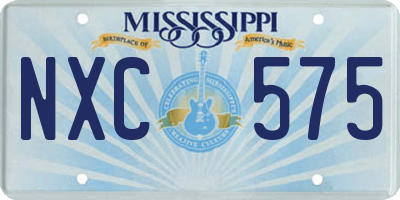 MS license plate NXC575