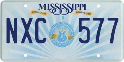 MS license plate NXC577
