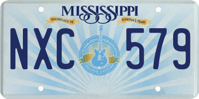 MS license plate NXC579
