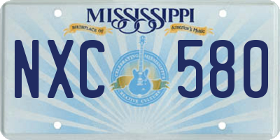MS license plate NXC580