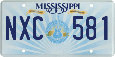 MS license plate NXC581