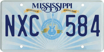 MS license plate NXC584