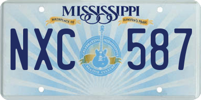 MS license plate NXC587