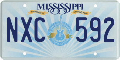 MS license plate NXC592