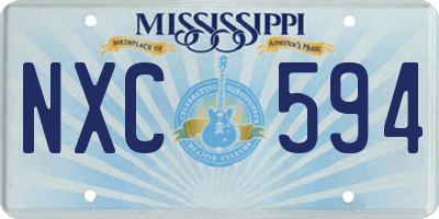 MS license plate NXC594
