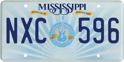 MS license plate NXC596