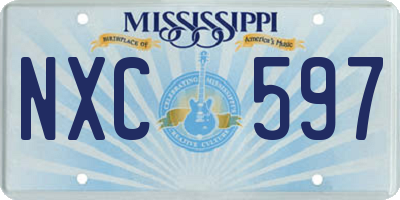 MS license plate NXC597