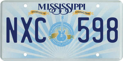 MS license plate NXC598