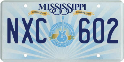 MS license plate NXC602