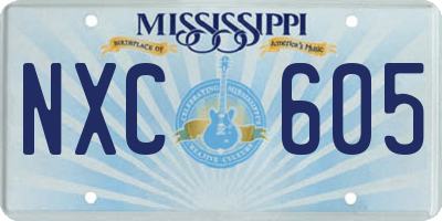 MS license plate NXC605