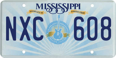 MS license plate NXC608