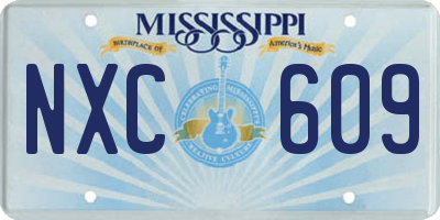 MS license plate NXC609